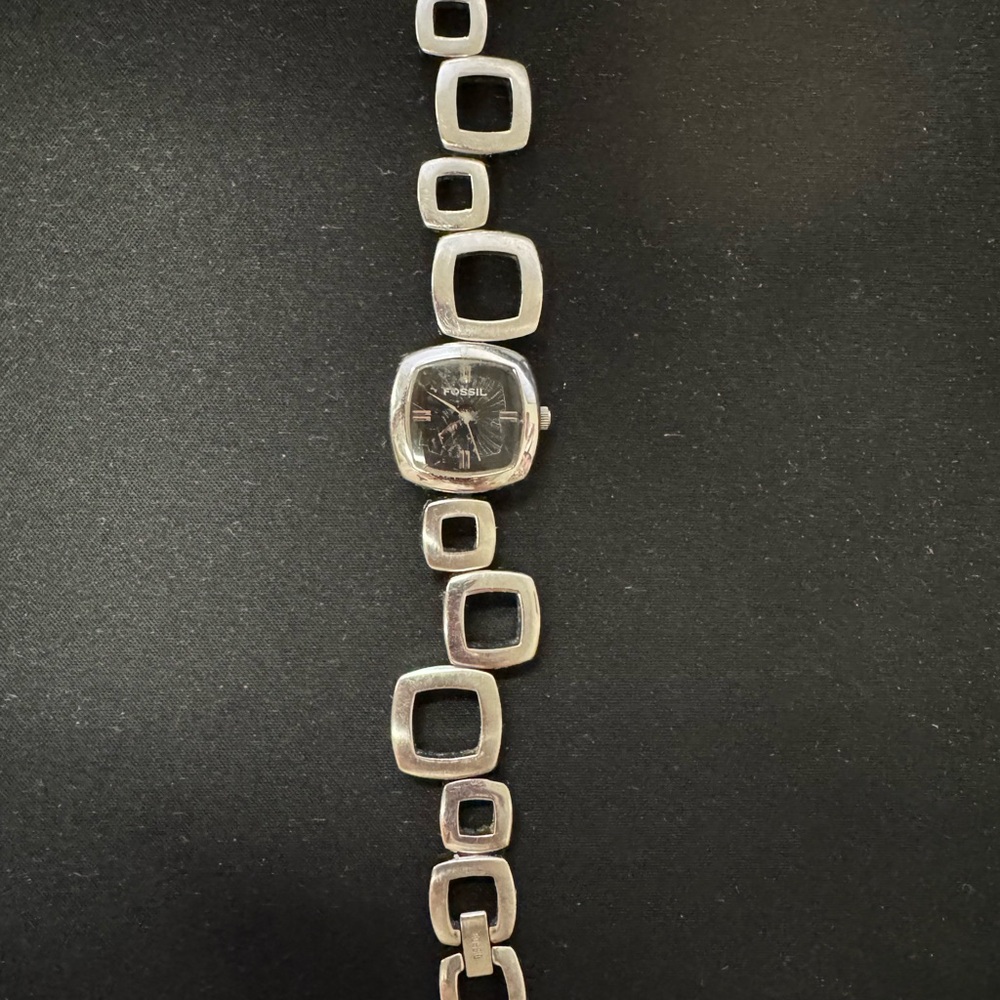 Fossil Women's Silver Square Link Watch